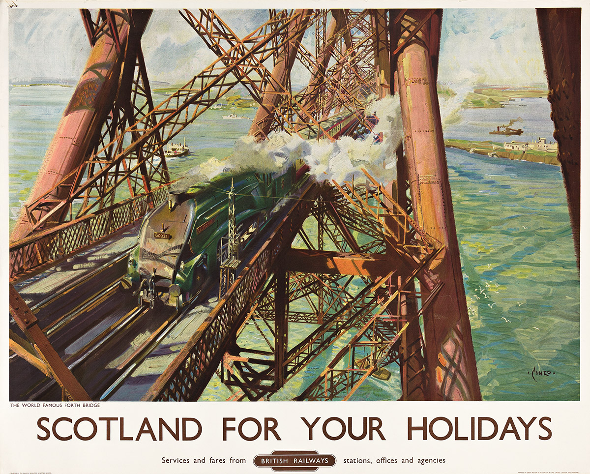 TERENCE CUNEO (1907-1996).  SCOTLAND FOR YOUR HOLIDAYS / BRITISH RAILWAYS. 1952. 40x50 inches, 101½x127 cm. Waterlow, London.